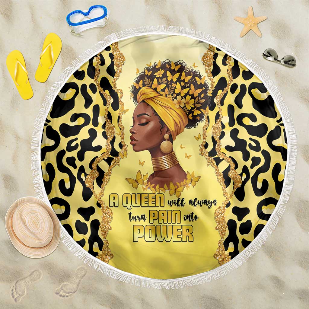 Black Her Story Beach Blanket A Queen Turns Pain Into Power - Wonder Print Shop