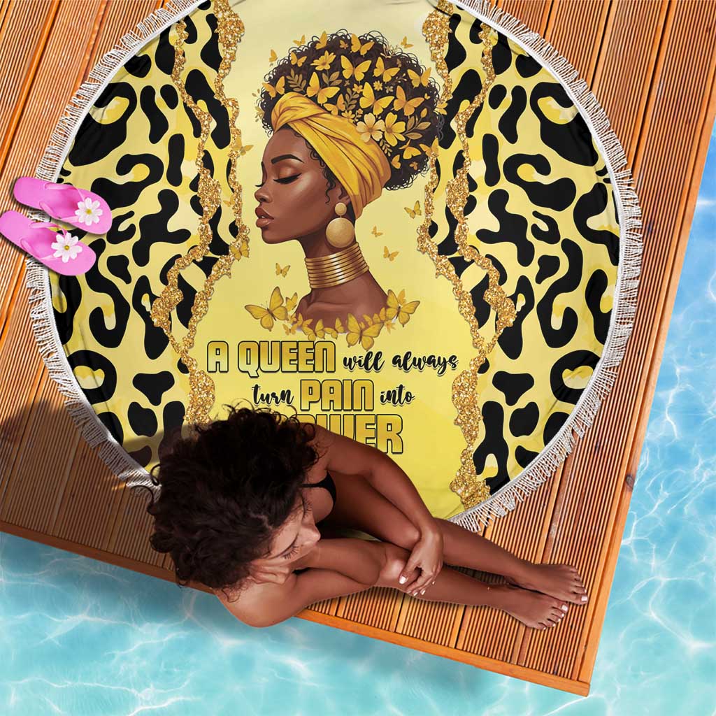 Black Her Story Beach Blanket A Queen Turns Pain Into Power - Wonder Print Shop