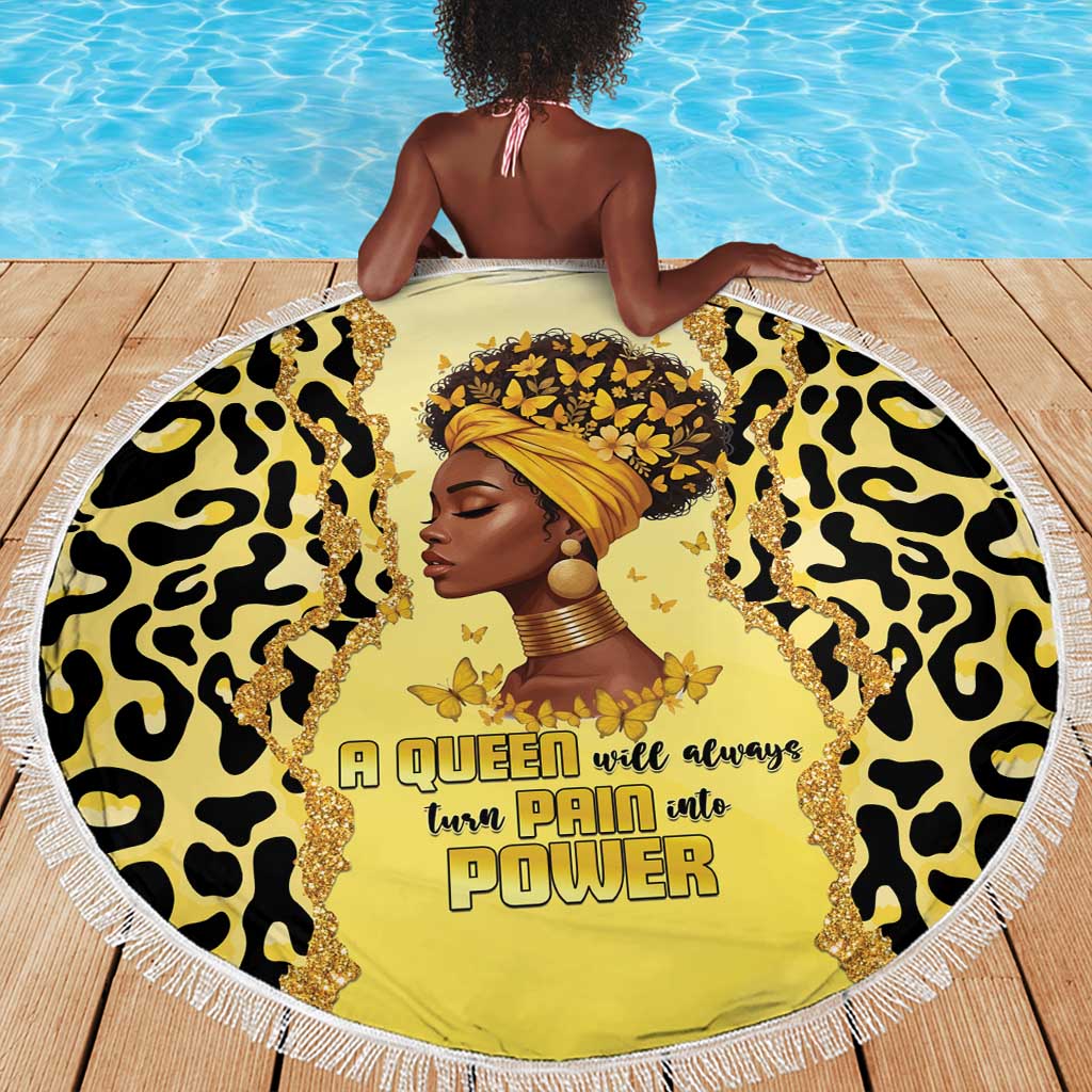 Black Her Story Beach Blanket A Queen Turns Pain Into Power - Wonder Print Shop