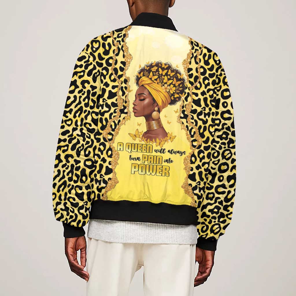 Black Her Story Bomber Jacket A Queen Turns Pain Into Power - Wonder Print Shop
