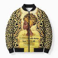Black Her Story Bomber Puffer Jacket A Queen Turns Pain Into Power - Wonder Print Shop