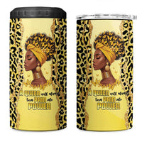 Black Her Story 4 in 1 Can Cooler Tumbler A Queen Turns Pain Into Power - Wonder Print Shop