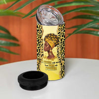 Black Her Story 4 in 1 Can Cooler Tumbler A Queen Turns Pain Into Power - Wonder Print Shop