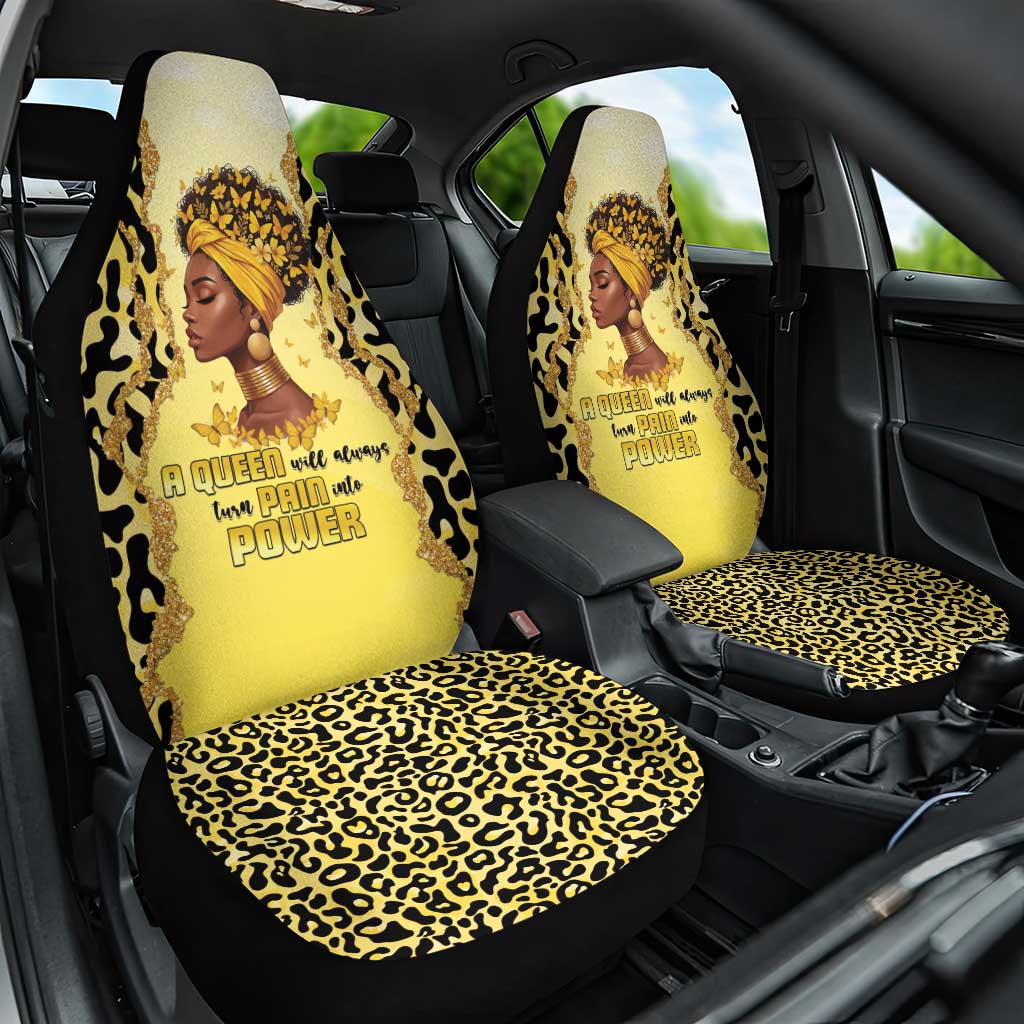 Black Her Story Car Seat Cover A Queen Turns Pain Into Power - Wonder Print Shop