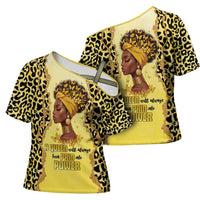 Black Her Story Cross Shoulder Shirt A Queen Turns Pain Into Power - Wonder Print Shop