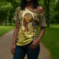 Black Her Story Cross Shoulder Shirt A Queen Turns Pain Into Power - Wonder Print Shop