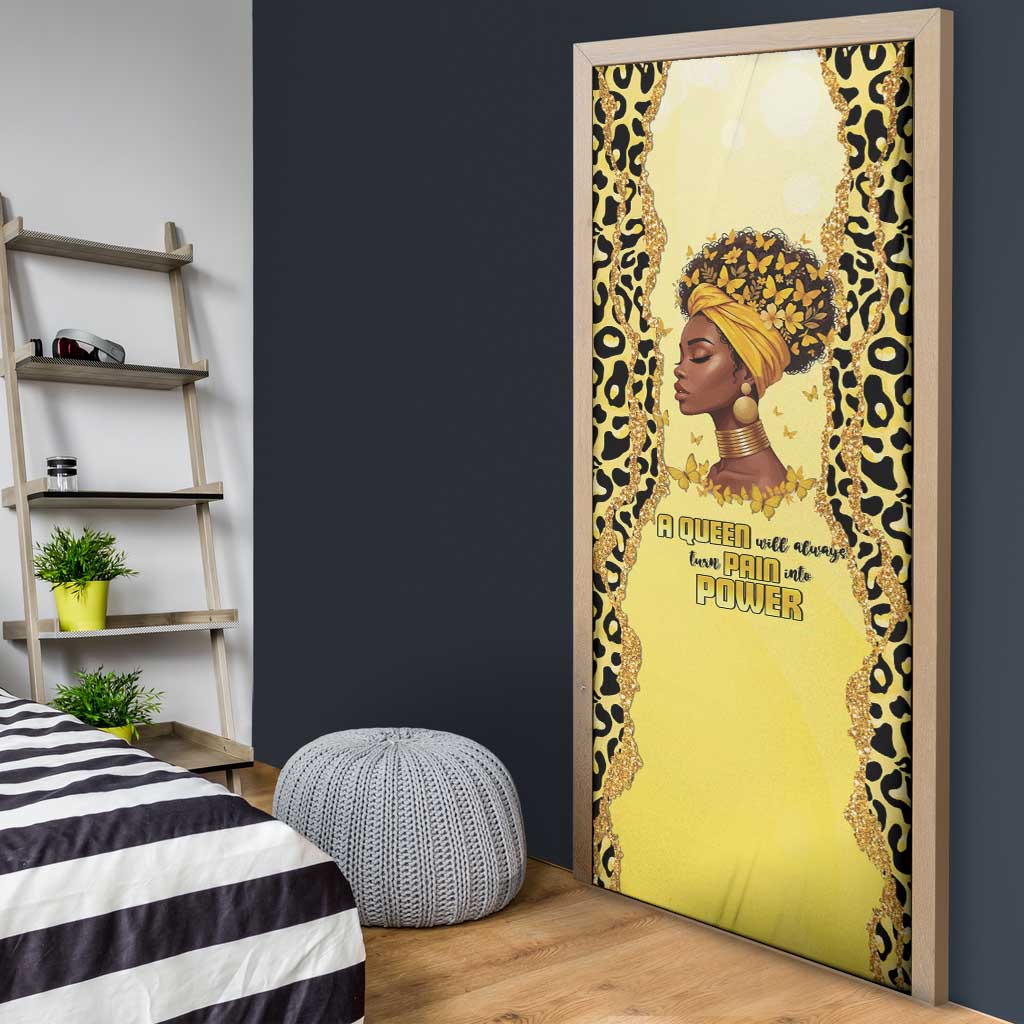 Black Her Story Door Cover A Queen Turns Pain Into Power - Wonder Print Shop