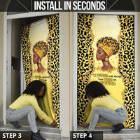 Black Her Story Door Cover A Queen Turns Pain Into Power - Wonder Print Shop