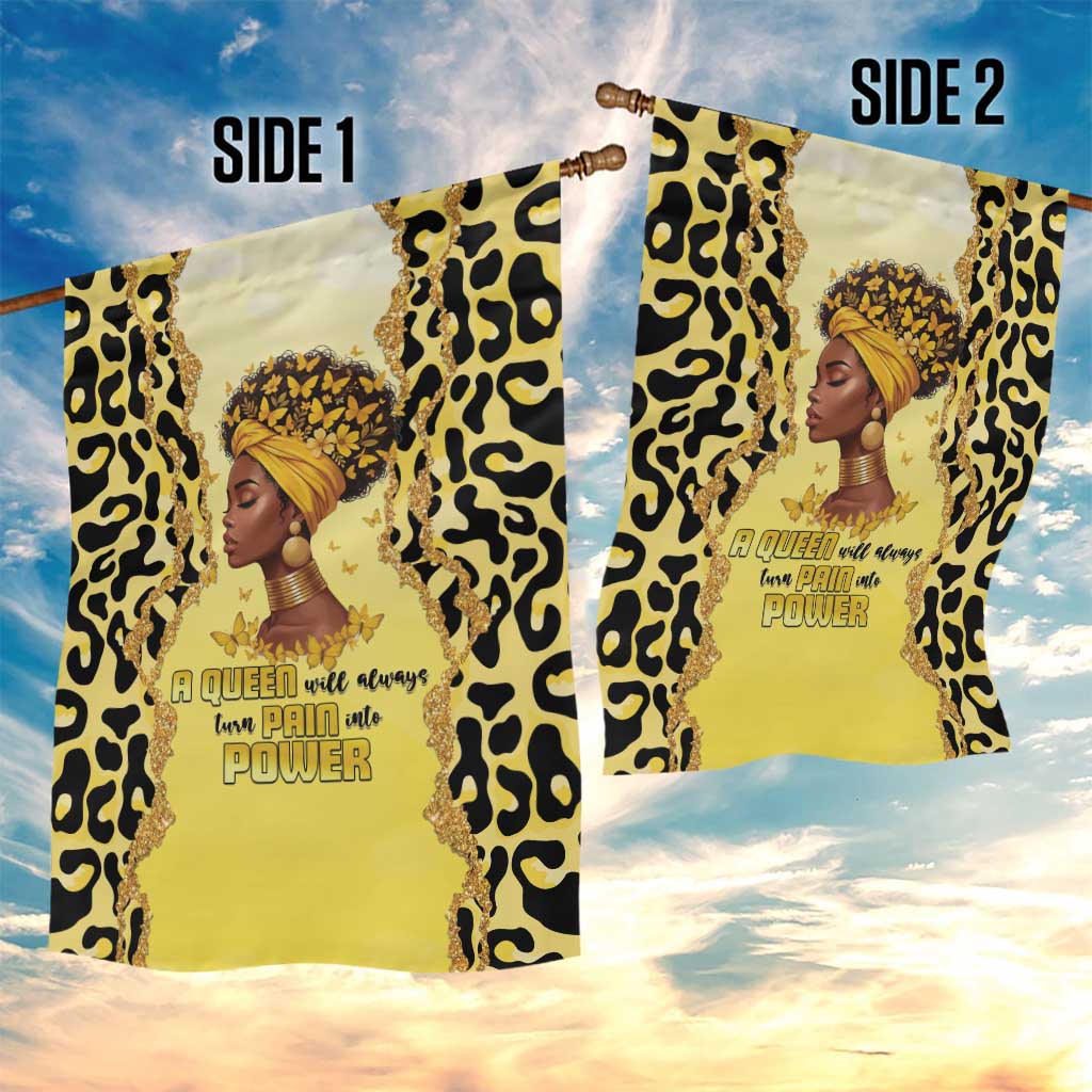Black Her Story Garden Flag A Queen Turns Pain Into Power - Wonder Print Shop