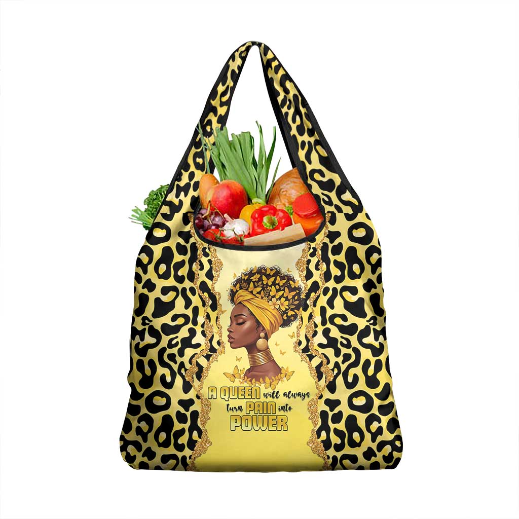 Black Her Story Grocery Bag A Queen Turns Pain Into Power - Wonder Print Shop