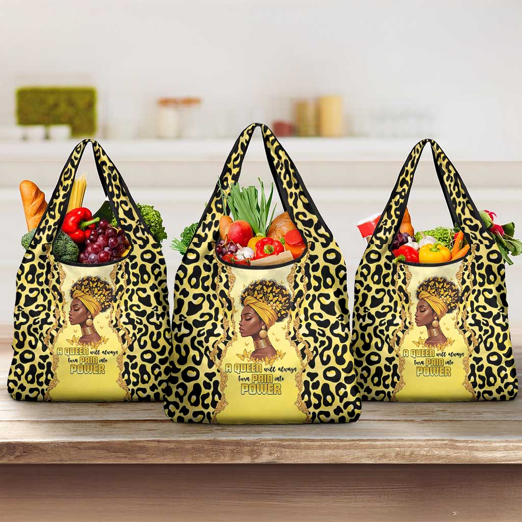 Black Her Story Grocery Bag A Queen Turns Pain Into Power - Wonder Print Shop
