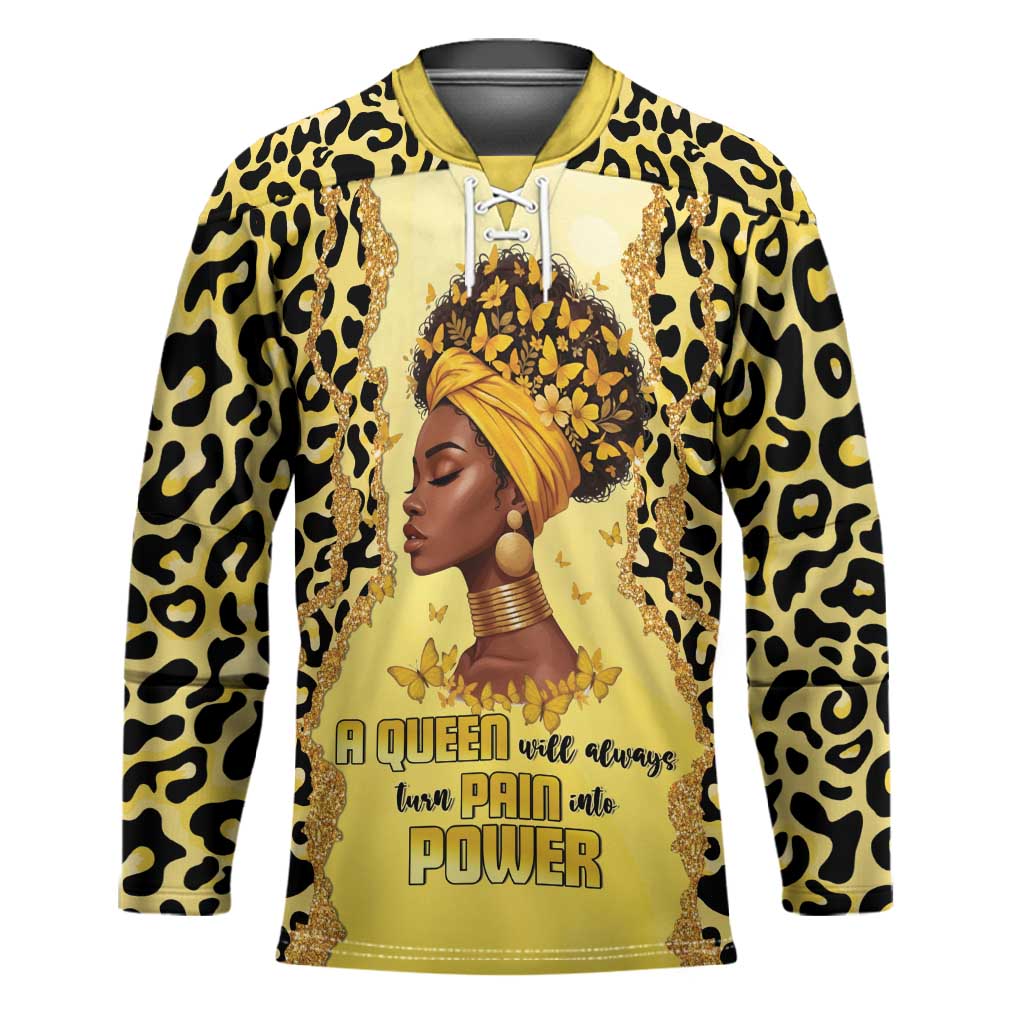 Black Her Story Hockey Jersey A Queen Turns Pain Into Power - Wonder Print Shop