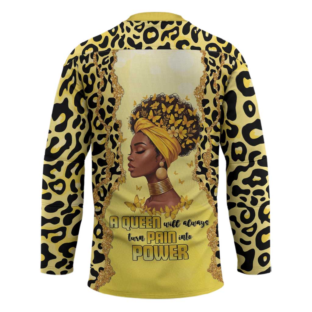 Black Her Story Hockey Jersey A Queen Turns Pain Into Power - Wonder Print Shop
