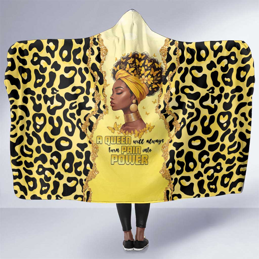 Black Her Story Hooded Blanket A Queen Turns Pain Into Power - Wonder Print Shop