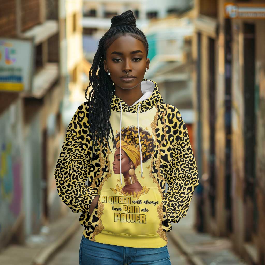Black Her Story Hoodie A Queen Turns Pain Into Power - Wonder Print Shop