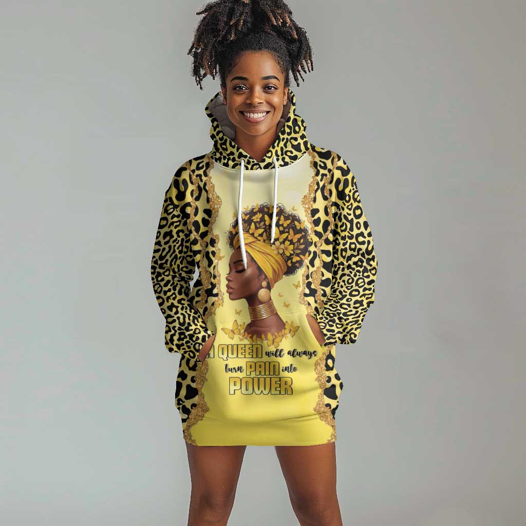 Black Her Story Hoodie Dress A Queen Turns Pain Into Power - Wonder Print Shop