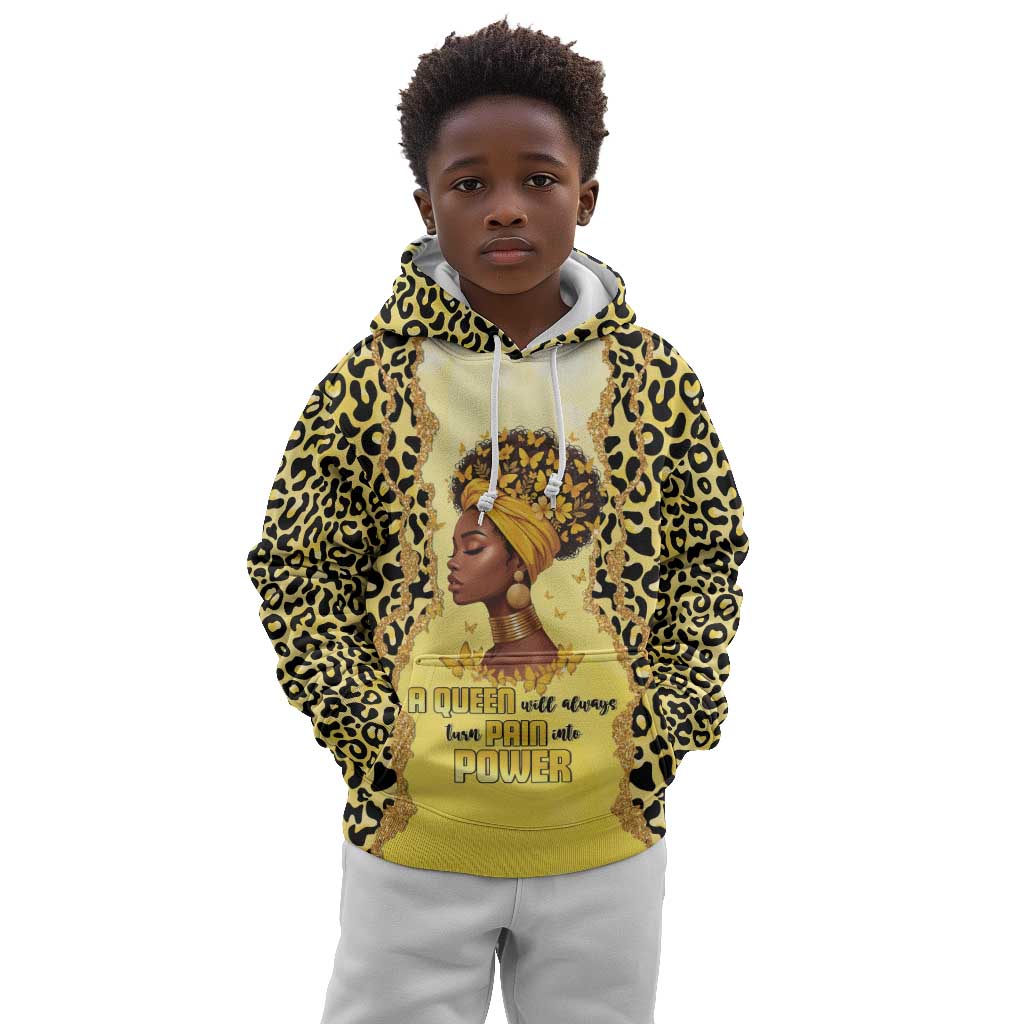 Black Her Story Kid Hoodie A Queen Turns Pain Into Power - Wonder Print Shop
