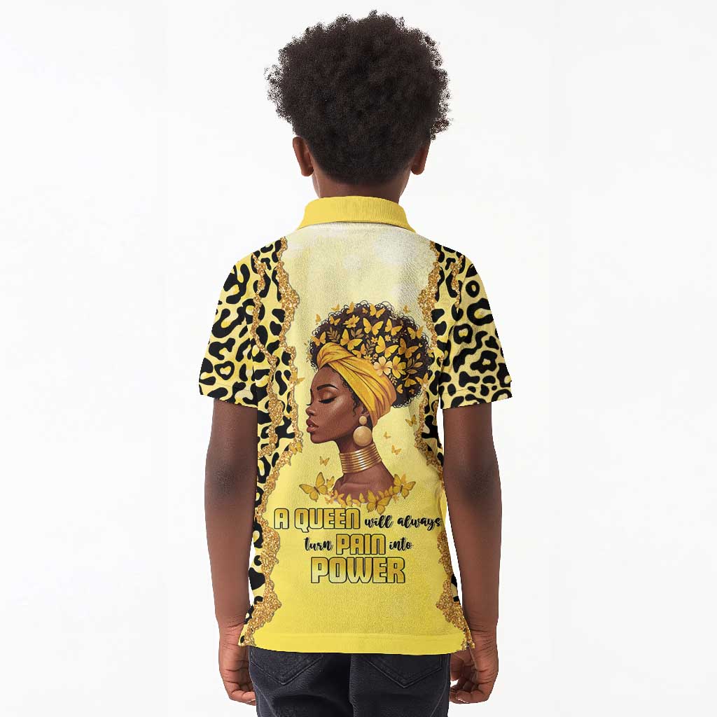 Black Her Story Kid Polo Shirt A Queen Turns Pain Into Power - Wonder Print Shop