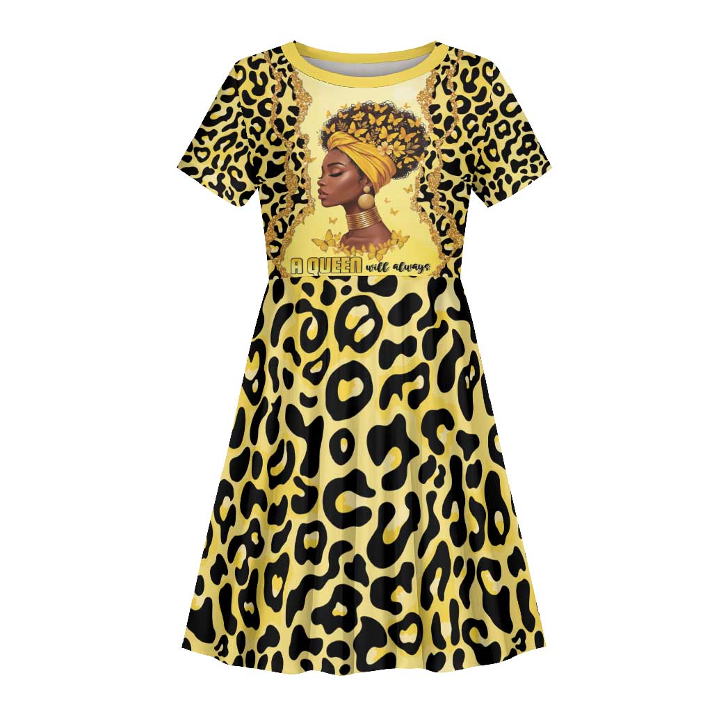 Black Her Story Kid Short Sleeve Dress A Queen Turns Pain Into Power - Wonder Print Shop