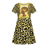 Black Her Story Kid Short Sleeve Dress A Queen Turns Pain Into Power - Wonder Print Shop
