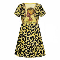 Black Her Story Kid Short Sleeve Dress A Queen Turns Pain Into Power - Wonder Print Shop