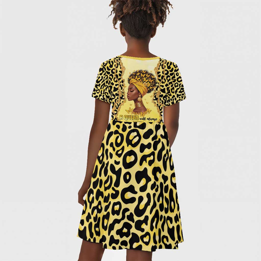 Black Her Story Kid Short Sleeve Dress A Queen Turns Pain Into Power - Wonder Print Shop