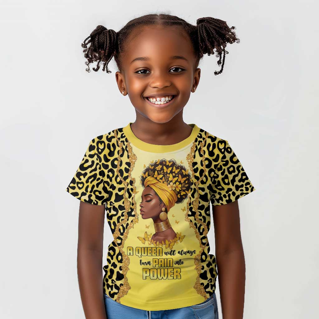 Black Her Story Kid T shirt A Queen Turns Pain Into Power - Wonder Print Shop