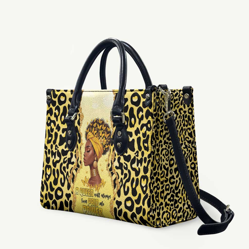 Black Her Story Leather Bag A Queen Turns Pain Into Power - Wonder Print Shop