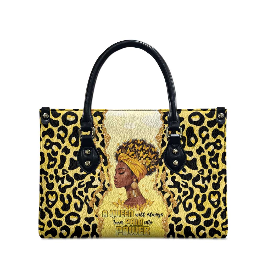 Black Her Story Leather Bag A Queen Turns Pain Into Power - Wonder Print Shop