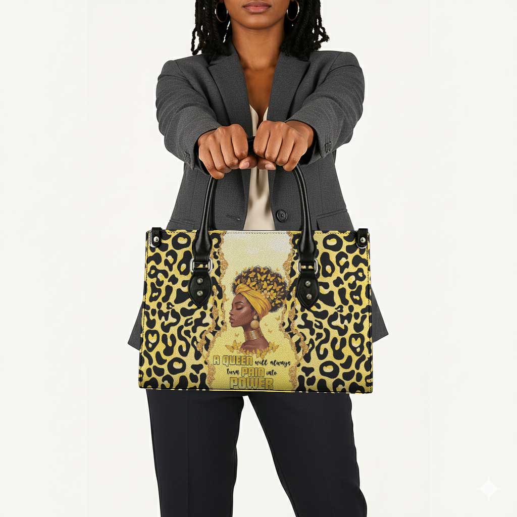 Black Her Story Leather Bag A Queen Turns Pain Into Power - Wonder Print Shop