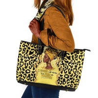 Black Her Story Leather Tote Bag A Queen Turns Pain Into Power - Wonder Print Shop
