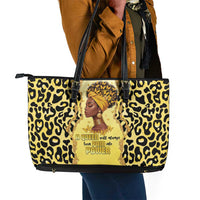 Black Her Story Leather Tote Bag A Queen Turns Pain Into Power - Wonder Print Shop