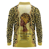 Black Her Story Long Sleeve Polo Shirt A Queen Turns Pain Into Power - Wonder Print Shop