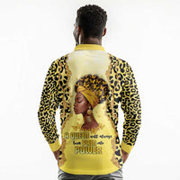 Black Her Story Long Sleeve Polo Shirt A Queen Turns Pain Into Power - Wonder Print Shop