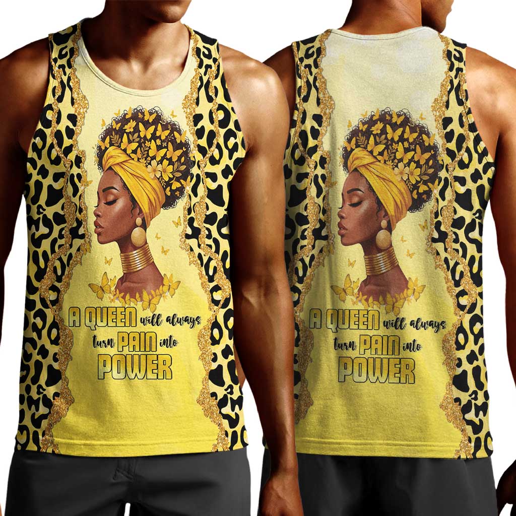 Black Her Story Men Tank Top A Queen Turns Pain Into Power - Wonder Print Shop