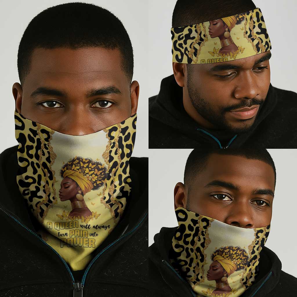 Black Her Story Neck Gaiter A Queen Turns Pain Into Power - Wonder Print Shop