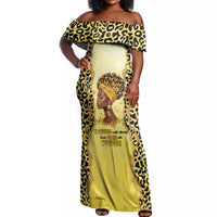 Black Her Story Off Shoulder Maxi Dress A Queen Turns Pain Into Power - Wonder Print Shop