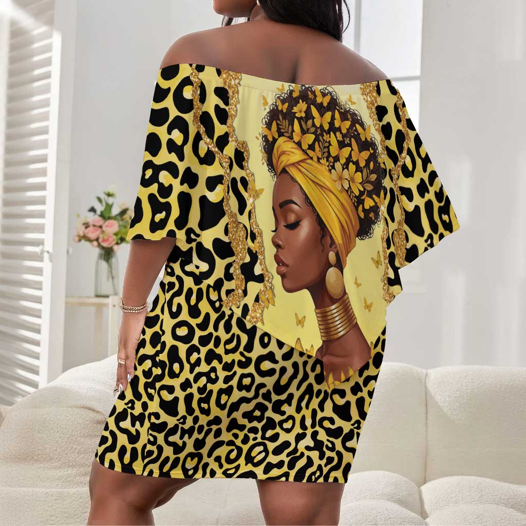 Black Her Story Off Shoulder Short Dress A Queen Turns Pain Into Power - Wonder Print Shop