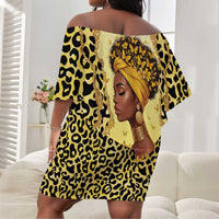Black Her Story Off Shoulder Short Dress A Queen Turns Pain Into Power - Wonder Print Shop