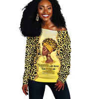 Black Her Story Off Shoulder Sweater A Queen Turns Pain Into Power - Wonder Print Shop