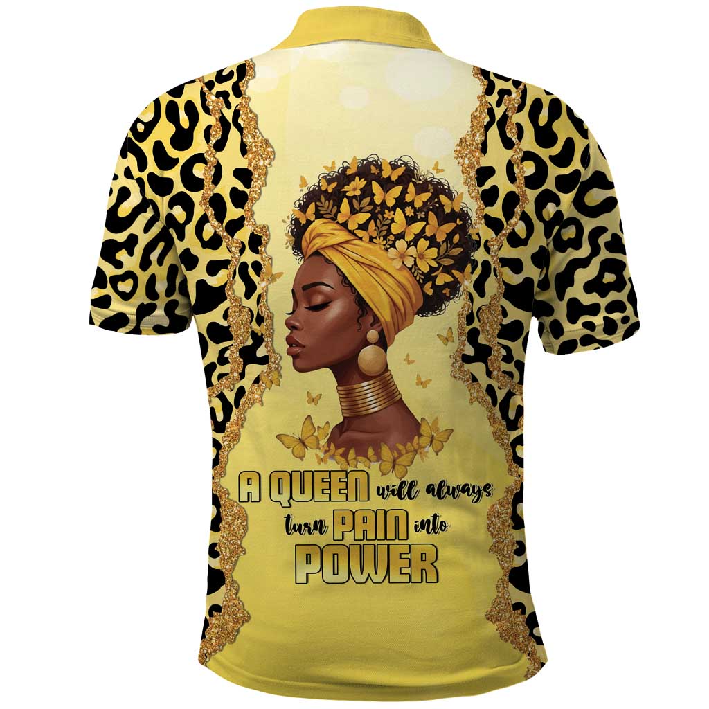 Black Her Story Polo Shirt A Queen Turns Pain Into Power - Wonder Print Shop