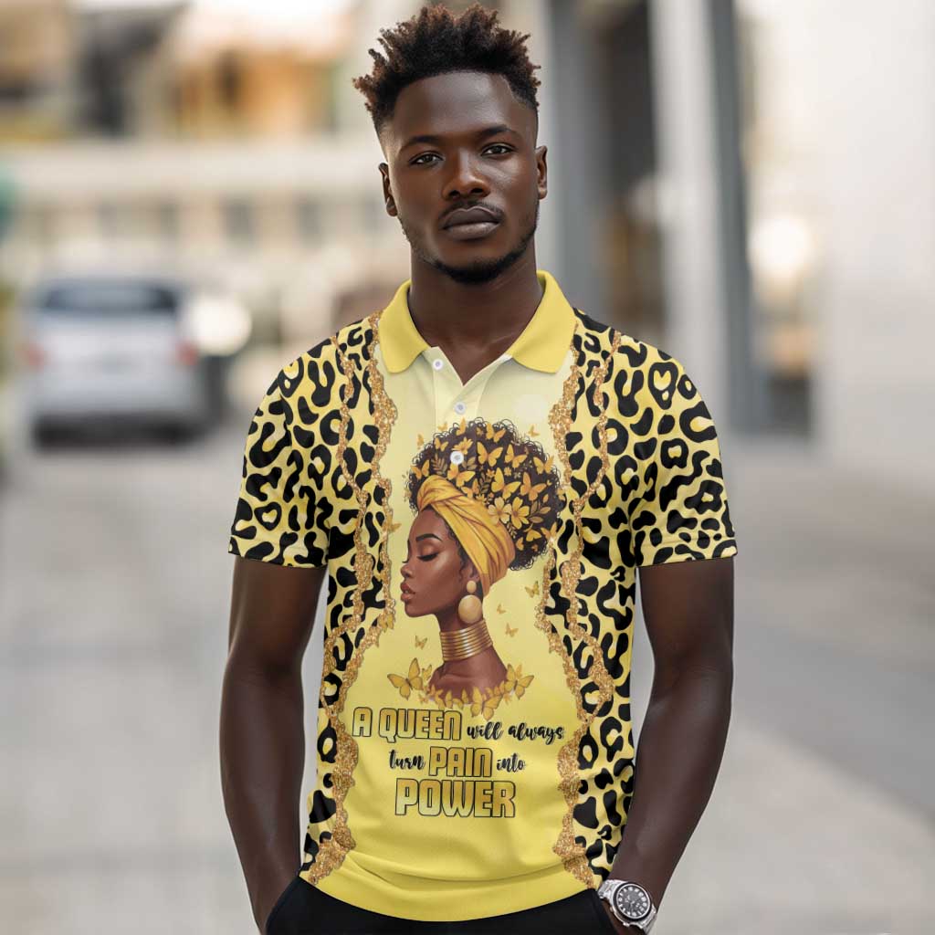 Black Her Story Polo Shirt A Queen Turns Pain Into Power - Wonder Print Shop