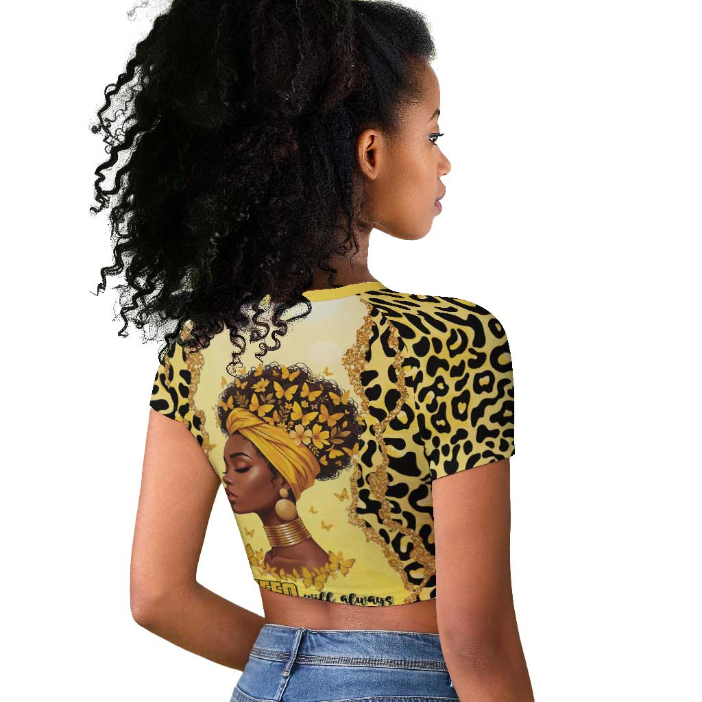 Black Her Story Raglan Cropped T shirt A Queen Turns Pain Into Power - Wonder Print Shop