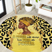Black Her Story Round Carpet A Queen Turns Pain Into Power - Wonder Print Shop