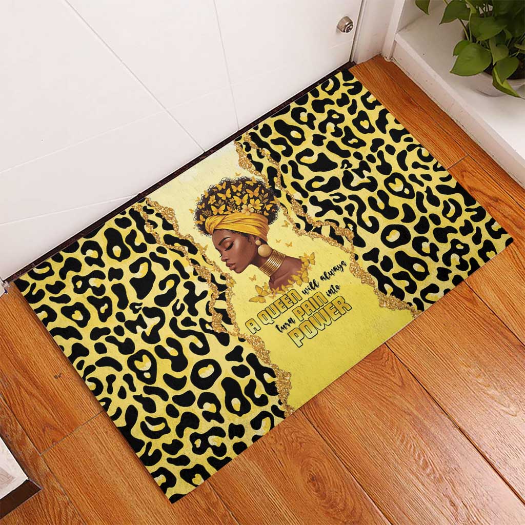 Black Her Story Rubber Doormat A Queen Turns Pain Into Power - Wonder Print Shop