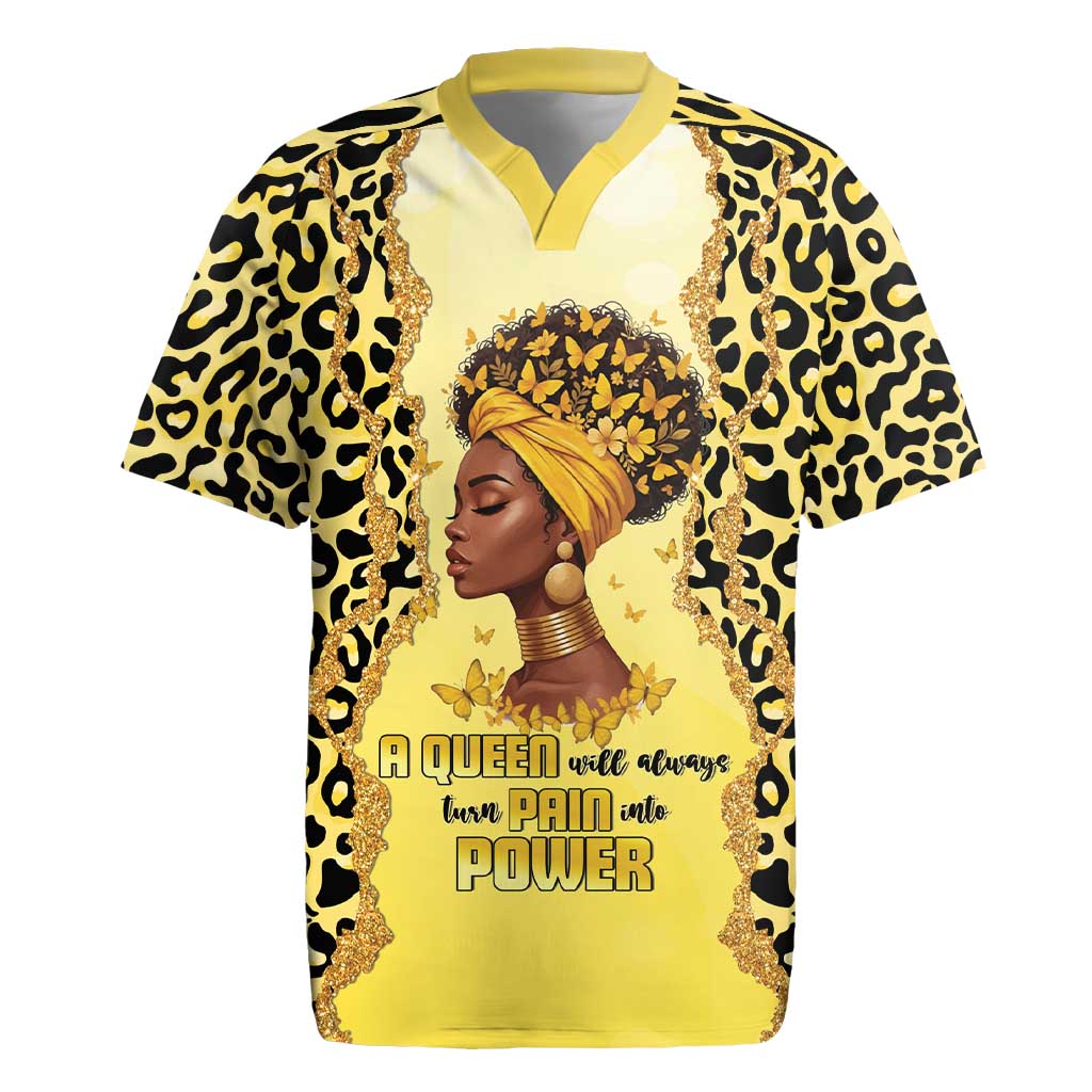 Black Her Story Rugby Jersey A Queen Turns Pain Into Power - Wonder Print Shop