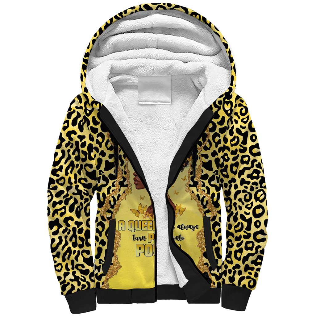 Black Her Story Sherpa Hoodie A Queen Turns Pain Into Power - Wonder Print Shop