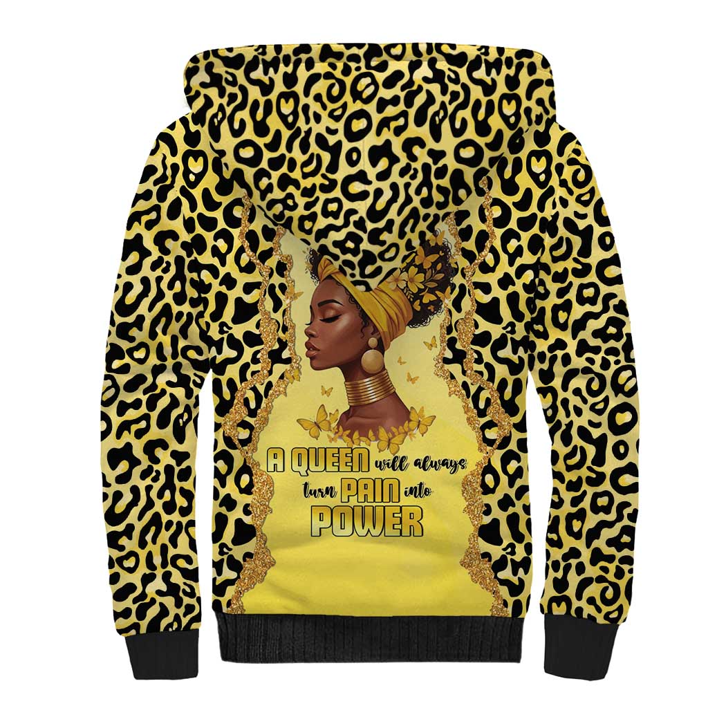 Black Her Story Sherpa Hoodie A Queen Turns Pain Into Power - Wonder Print Shop