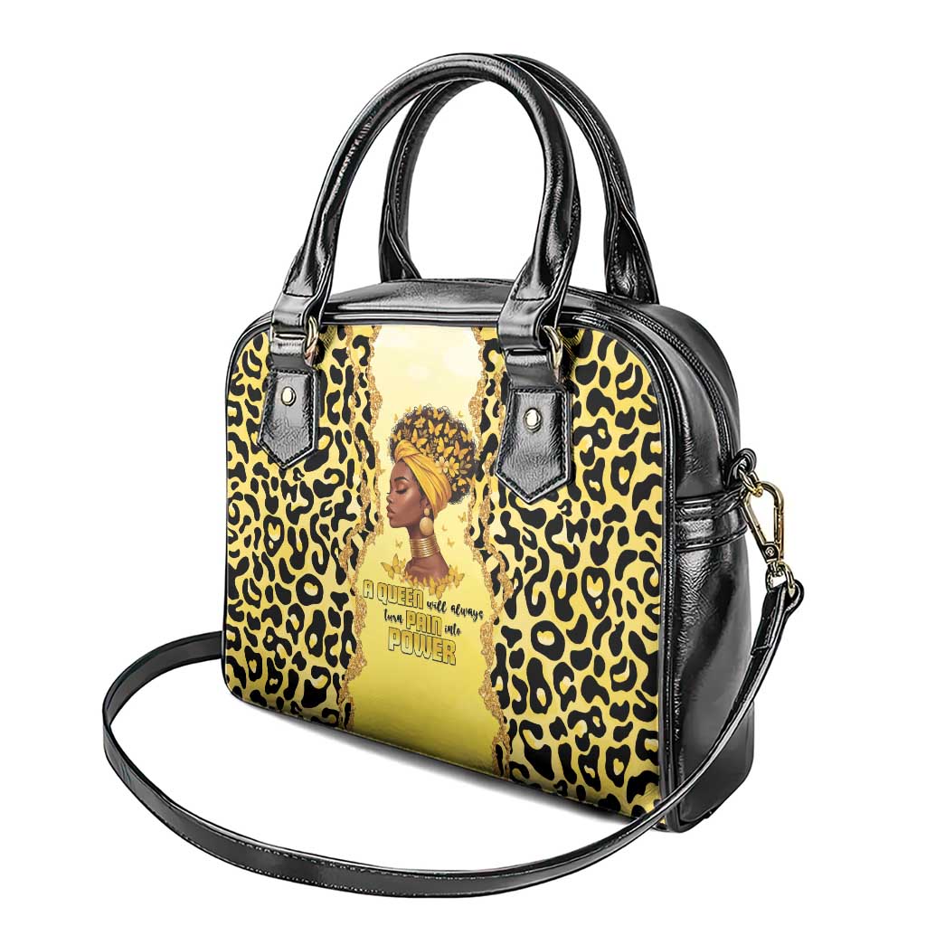 Black Her Story Shoulder Handbag A Queen Turns Pain Into Power - Wonder Print Shop