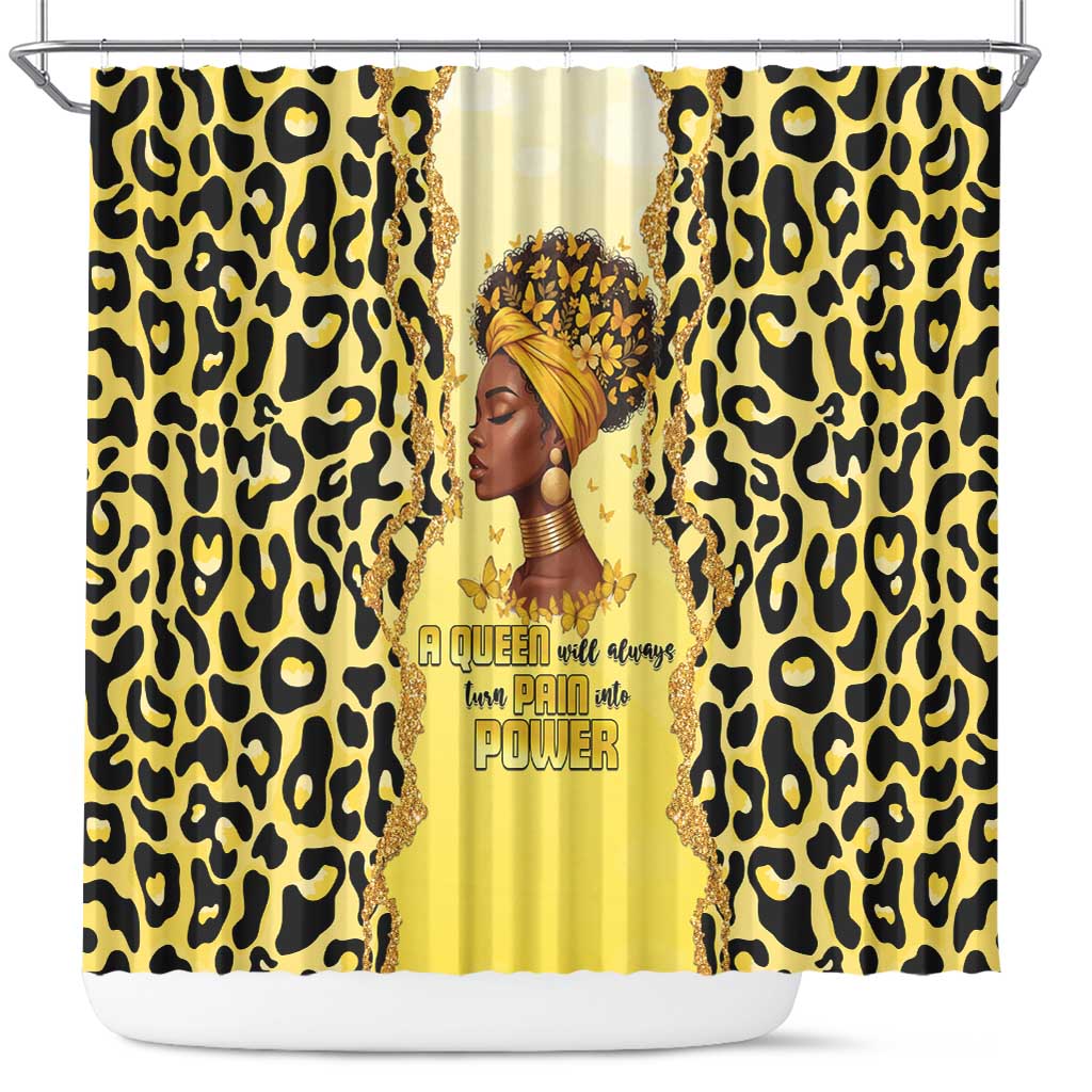 Black Her Story Shower Curtain A Queen Turns Pain Into Power - Wonder Print Shop